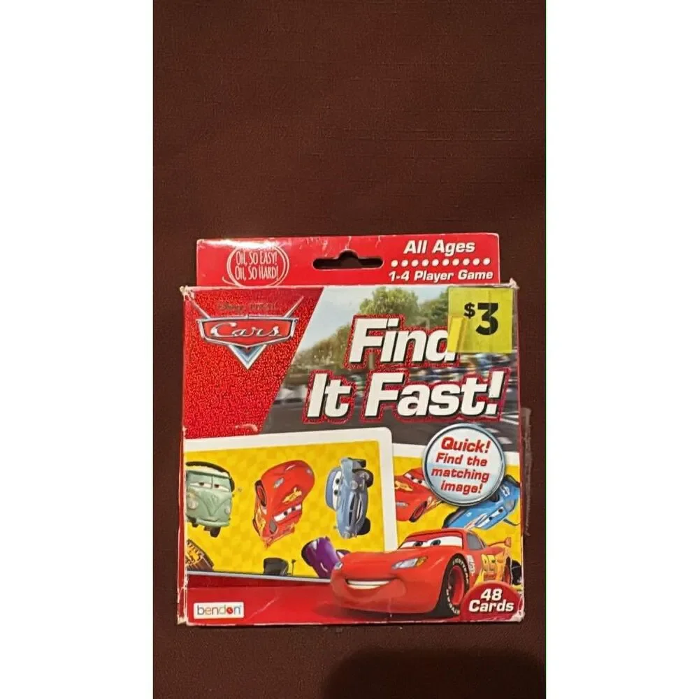 Disney Pixar cars Find It Quick Card Game